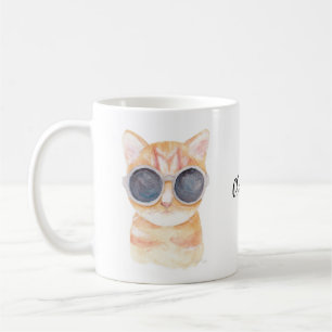 Aangepaste naam Mok Cute Funny Cat Personalized Mu