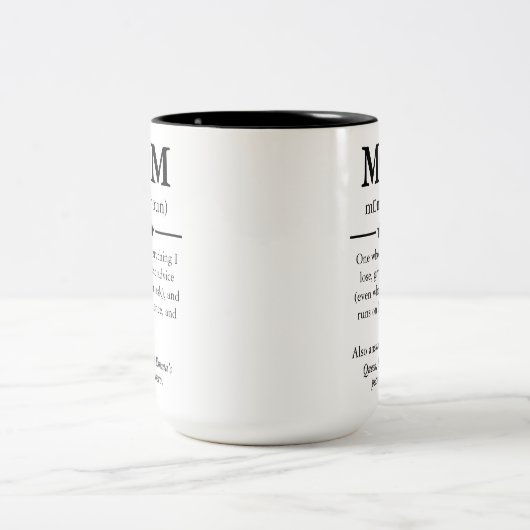 Aangepaste naam mok, Gift voor moeder, Moederdag c Tweekleurige Koffiemok (Center)