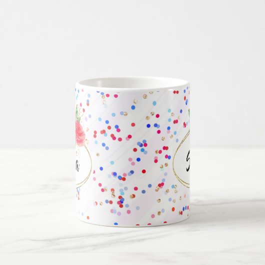 Aangepaste naam mok, meisjesglitter gepersonalisee koffiemok (Center)