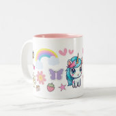 Aangepaste Naam Mok met Eenhoorn en Stickers (Voorkant links)