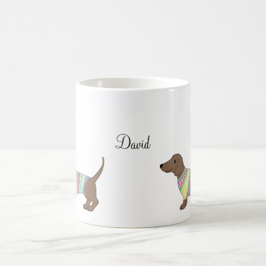 Aangepaste naam Mok persoonlijke mok Dachshund Wie (Center)