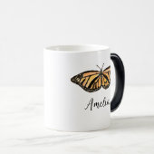 Aangepaste naam Monarch Butterfly Painting Insect Magische Mok (Voorkant rechts)