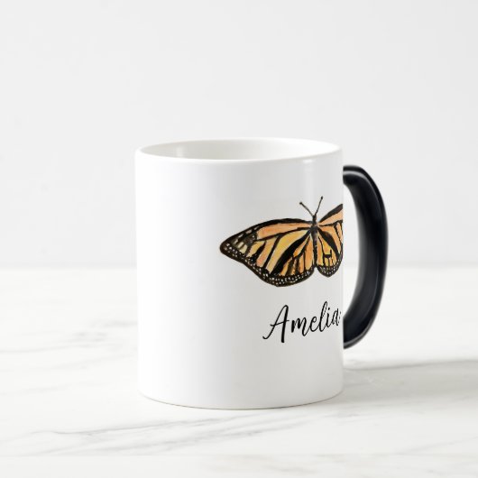 Aangepaste naam Monarch Butterfly Painting Insect Magische Mok (Voorkant rechts)