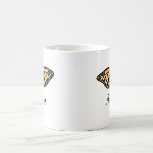 Aangepaste naam Monarch Butterfly Painting Insect Magische Mok (Center)