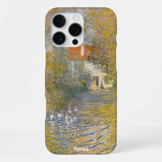 Aangepaste naam Monet Landschap voor haar iPhone Hoesje (Achterkant)