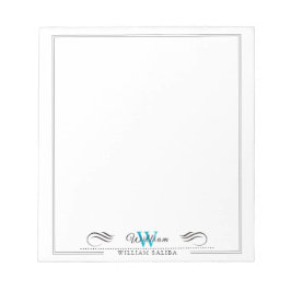 Aangepaste naam & Monogram 5,5" x 6" Notitieblok –