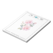 Aangepaste naam & Monogram 5,5" x 6" Notitieblok – (Linkerzijde)