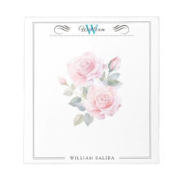 Aangepaste naam & Monogram 5,5" x 6" Notitieblok –