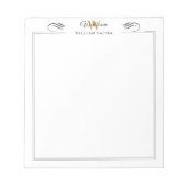 Aangepaste naam & Monogram 5,5" x 6" Notitieblok – (Voorkant)