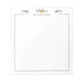 Aangepaste naam & Monogram 5,5" x 6" Notitieblok –