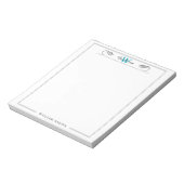 Aangepaste naam & Monogram 5,5" x 6" Notitieblok – (Linkerzijde)