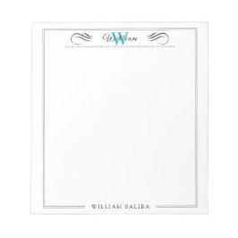 Aangepaste naam & Monogram 5,5" x 6" Notitieblok –