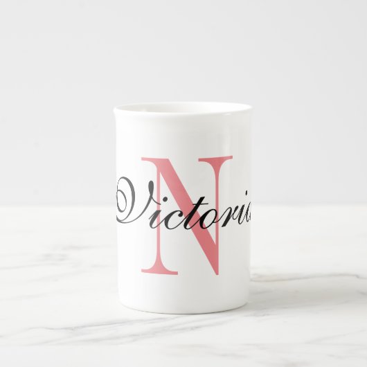 Aangepaste naam monogram aangepast porcelein porselein kop (Voorkant)