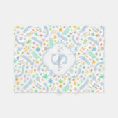 Aangepaste naam/Monogram Baby Girl Fleece Blanket (Voorkant (Horizontaal))