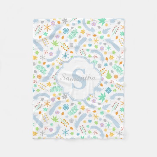 Aangepaste naam/Monogram Baby Girl Fleece Blanket (Voorkant)