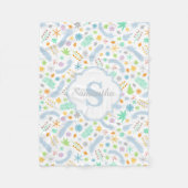 Aangepaste naam/Monogram Baby Girl Fleece Blanket Deken (Voorkant)