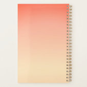 Aangepaste naam Monogram Coral Ombre Pastel Yellow Planner (Achterkant)