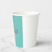 "Aangepaste naam Monogram Cup – Blue Grey Modern" Papieren Bekers (Links)
