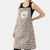 Aangepaste naam Monogram Dierlijk Manuscript Adult Schort (Insitu)