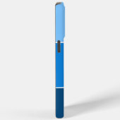 Aangepaste naam Monogram Drie Blauwe Ombre Stripes Case-Mate iPhone Case (Achterkant / Rechts)