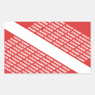 AANGEPASTE NAAM MONOGRAM Duiken SYMBOOL Vlag Rechthoekige Sticker