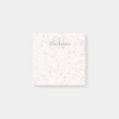 Aangepaste naam Monogram Elegant Marmer Blush Pink Post-it® Notes (Voorkant)