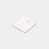 Aangepaste naam Monogram Elegant Marmer Blush Pink Post-it® Notes (Schuin)