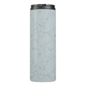 Aangepaste naam Monogram Elegant Marmer Dusty Blue Thermosbeker (Achterkant)