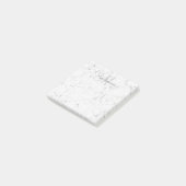 Aangepaste Naam Monogram Elegant Marmer Wit Grijs Post-it® Notes (Schuin)