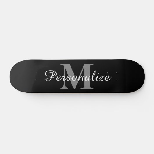 Aangepaste naam monogram elegant skateboard dek (Horizontaal)