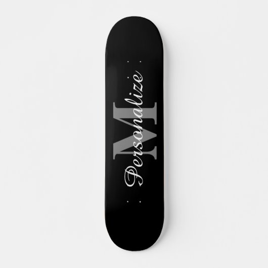 Aangepaste naam monogram elegant skateboard dek (Voorkant)