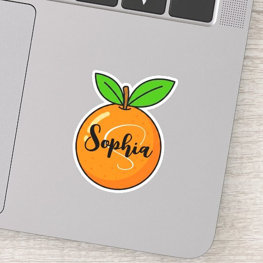 Aangepaste naam & monogram | Esthetische oranje le Sticker