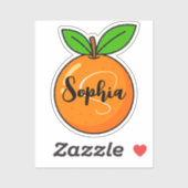 Aangepaste naam & monogram | Esthetische oranje le Sticker (Vel)