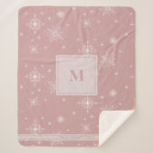 Aangepaste naam & Monogram | Geometrische sneeuwvl Sherpa Deken (Voorkant)