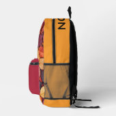 Aangepaste naam & Monogram herfstbladeren Bedrukte Rugzak (Rechts)
