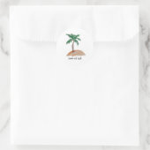 Aangepaste naam monogram huwelijks palmboom nautis ronde sticker (Tas)