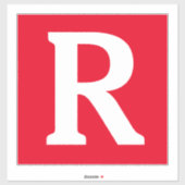 Aangepaste naam Monogram Initiaal Rood Wit Vet Sticker (Vel)