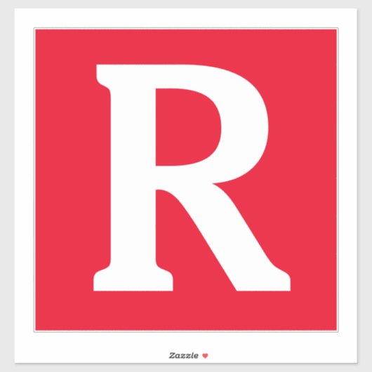 Aangepaste naam Monogram Initiaal Rood Wit Vet Sticker (Vel)