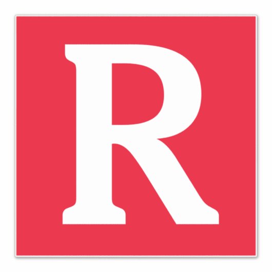 Aangepaste naam Monogram Initiaal Rood Wit Vet Sticker (Voorkant)