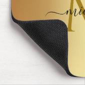 Aangepaste naam monogram initiaal sjabloon goud muismat (Hoek)