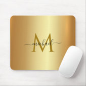 Aangepaste naam monogram initiaal sjabloon goud muismat (Met muis)