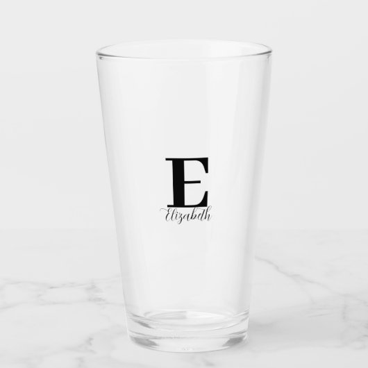Aangepaste naam Monogram Initialen Glas (Voorkant)