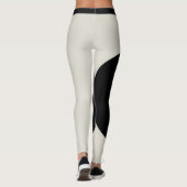 Aangepaste naam Monogram Klasse Oatmeal Zwarte Acc Leggings (Achterkant)