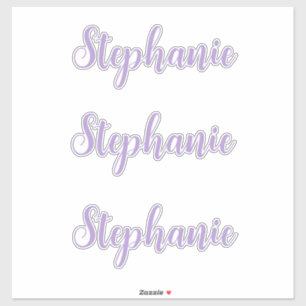 Aangepaste naam Monogram Lavendel Lila Paars Elega Sticker