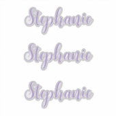Aangepaste naam Monogram Lavendel Lila Paars Elega Sticker (Voorkant)