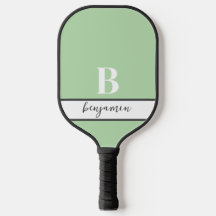 Aangepaste Naam Monogram Lichtgroene Pickleball Pa