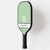 Aangepaste Naam Monogram Lichtgroene Pickleball Pa Paddle (Links)