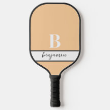 Aangepaste naam Monogram Light Peach Pickleball Pa
