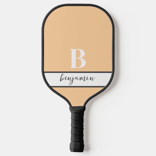 Aangepaste naam Monogram Light Peach Pickleball Pa Pickleball Paddle (Achterkant)