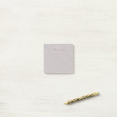 Aangepaste naam Monogram Linnen Print Mauve Gray Post-it® Notes (Op bureau)